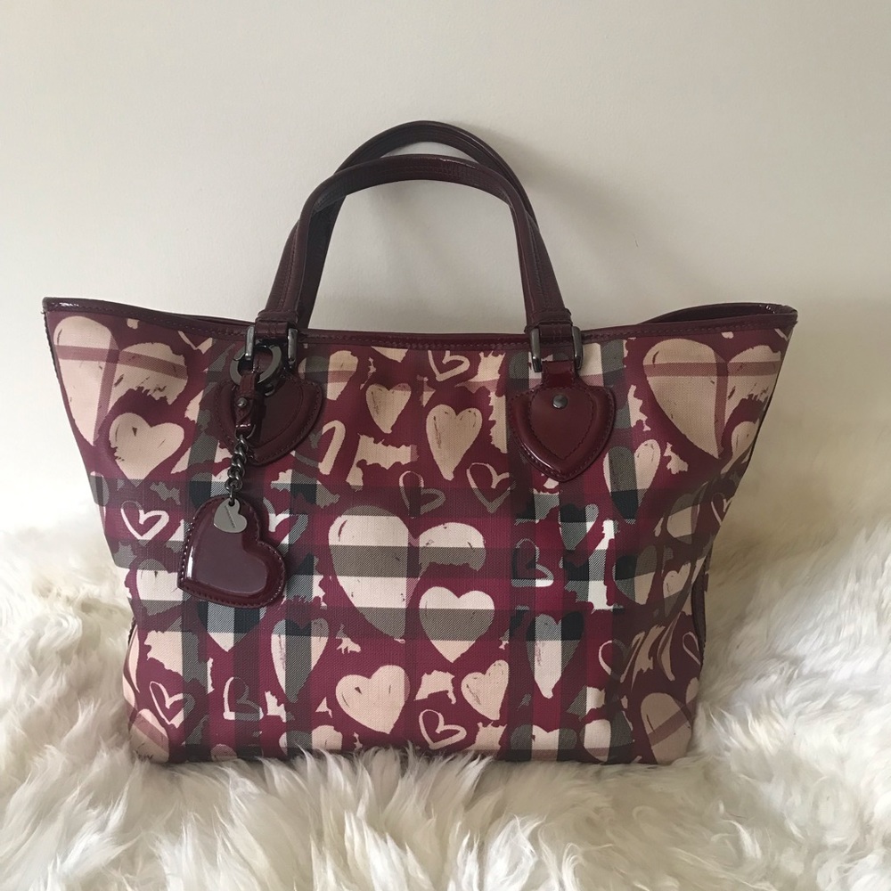 BURBERRY
Coated Canvas Painted Heart Tote Bag